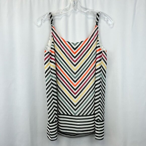 Cabi Womens Linea Tank Top Multicolor Striped Chevron Lined Sleeveless Cami S - Picture 2 of 10